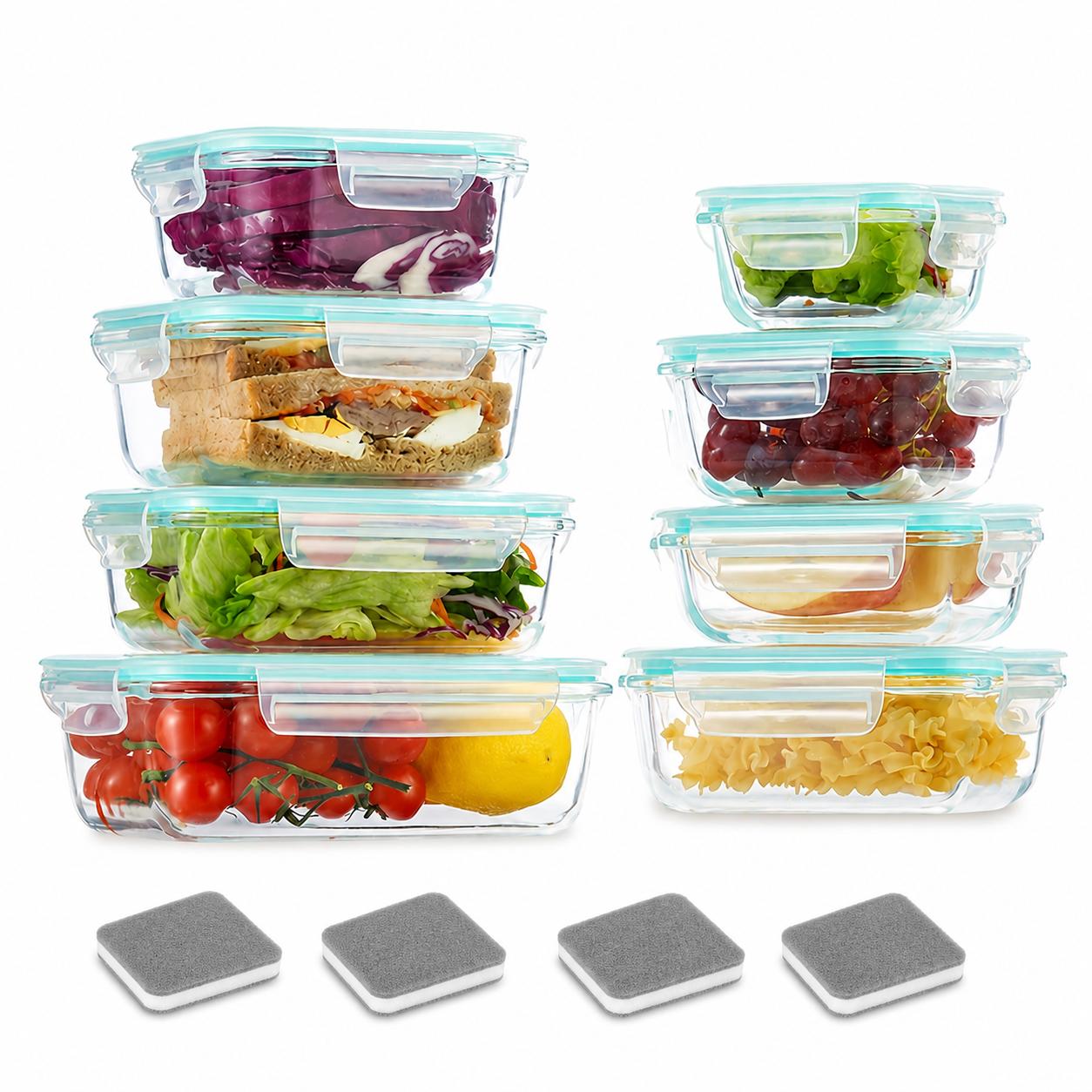 Meal Prep Lunch Boxes - 16 contenants en verre hermétiques pour