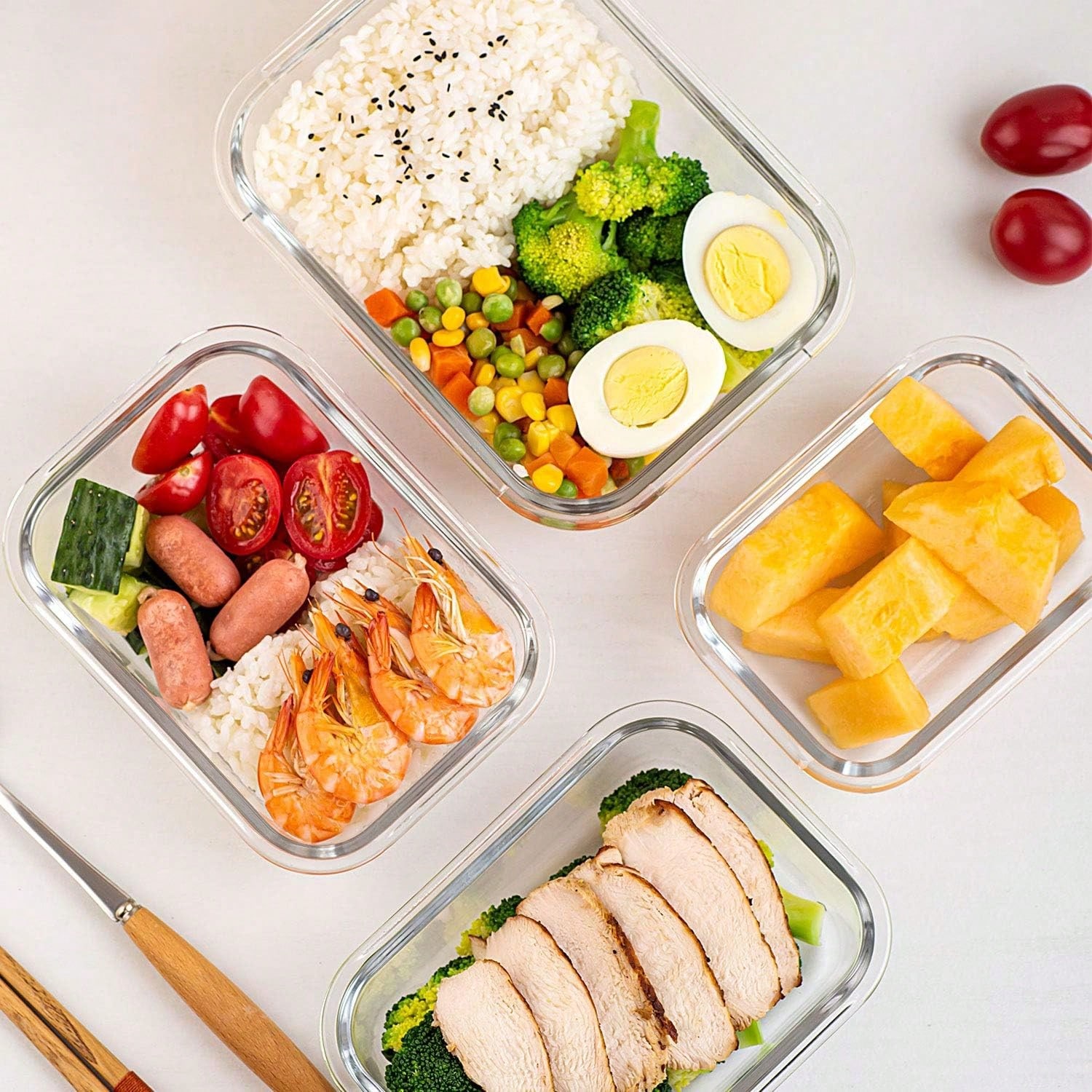 Lot de 10 récipients en verre  - Meal Preparation avis et prix