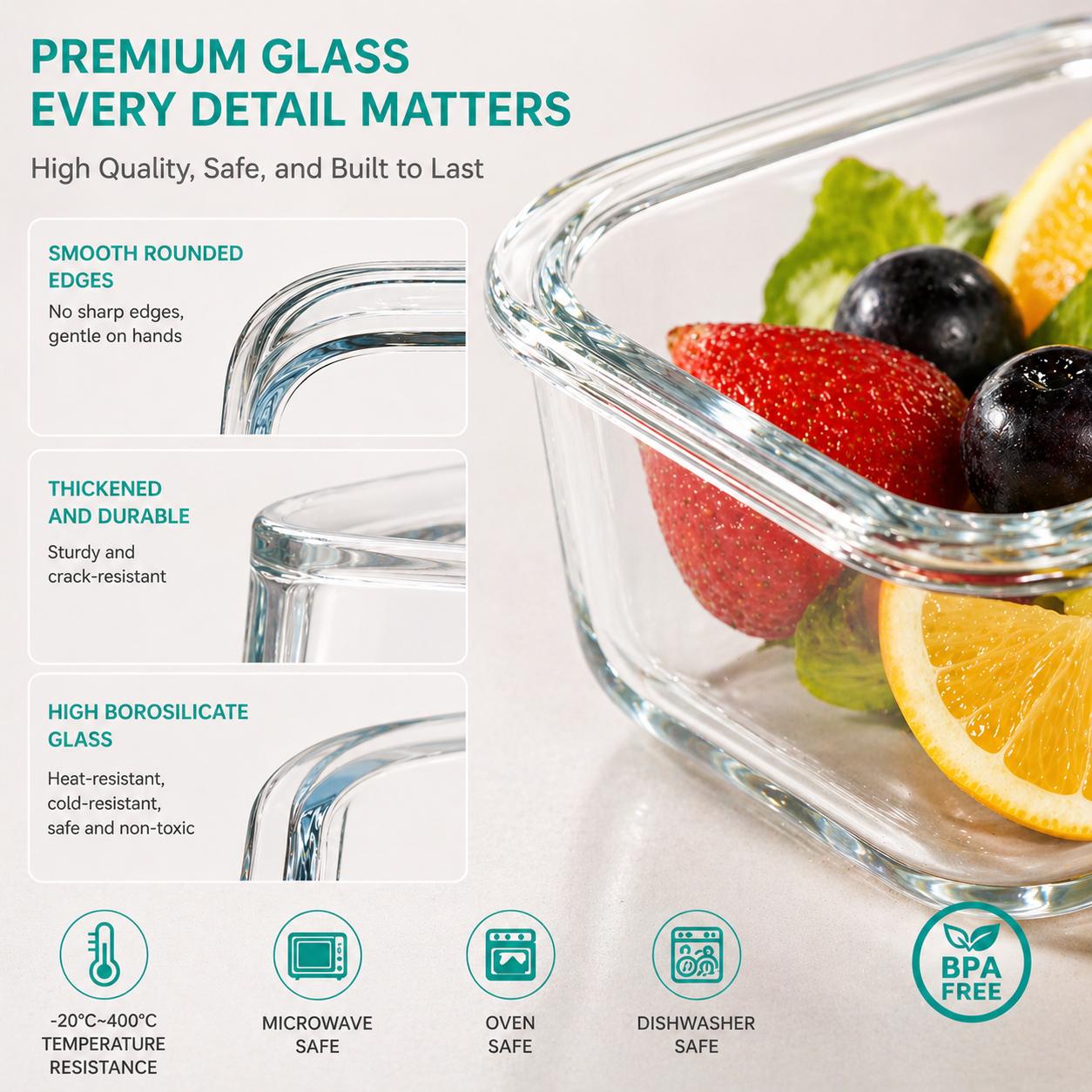 16 contenants en verre herméti - Meal Prep Lunch Boxes avis et prix