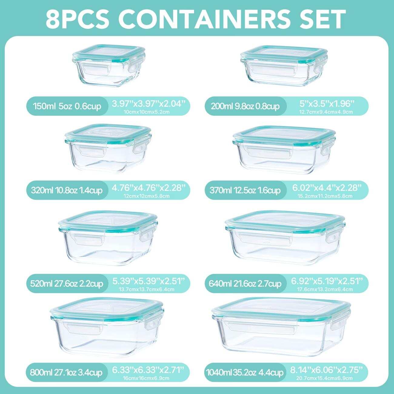 16 contenants en verre herméti - Meal Prep Lunch Boxes avis et prix
