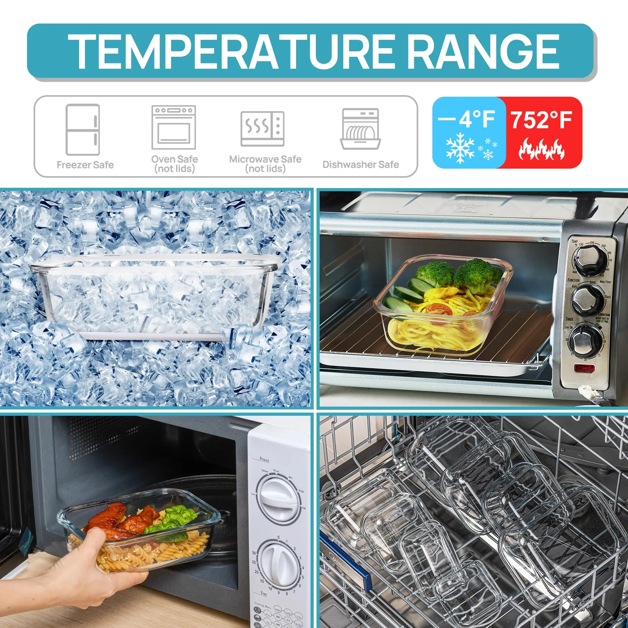 Boîte à déjeuner en verre, con - Meal Prep Lunch Boxes avis et prix